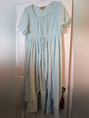 April Cornell Brönte Nightgown S Blue Cotton Romantic Cottagecore
